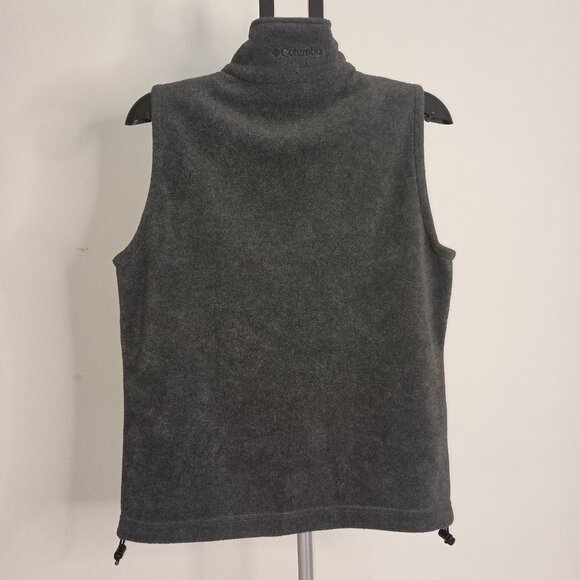 Columbia Dark Gray Fleece Vest Women’s Zip Pockets Size S Small - Picture 14 of 15